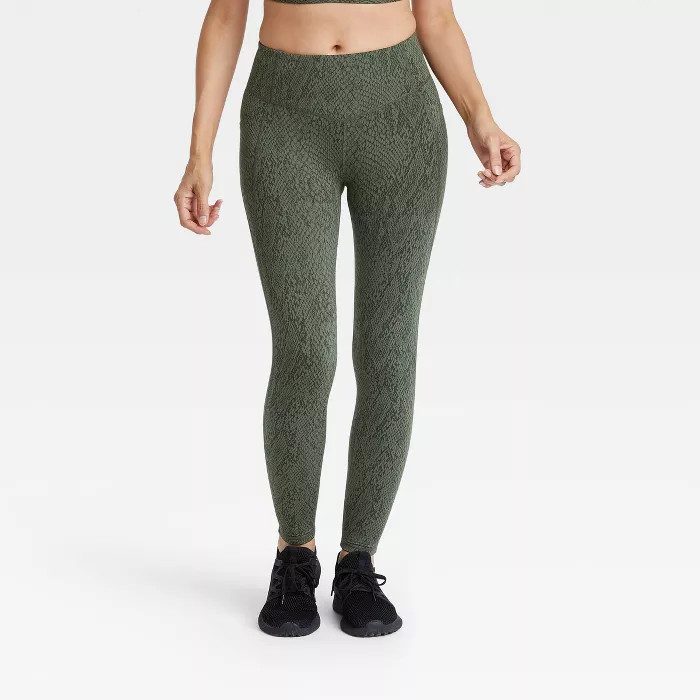 Women's Snake Print Jacquard Leggings - All in Motion™ | Target