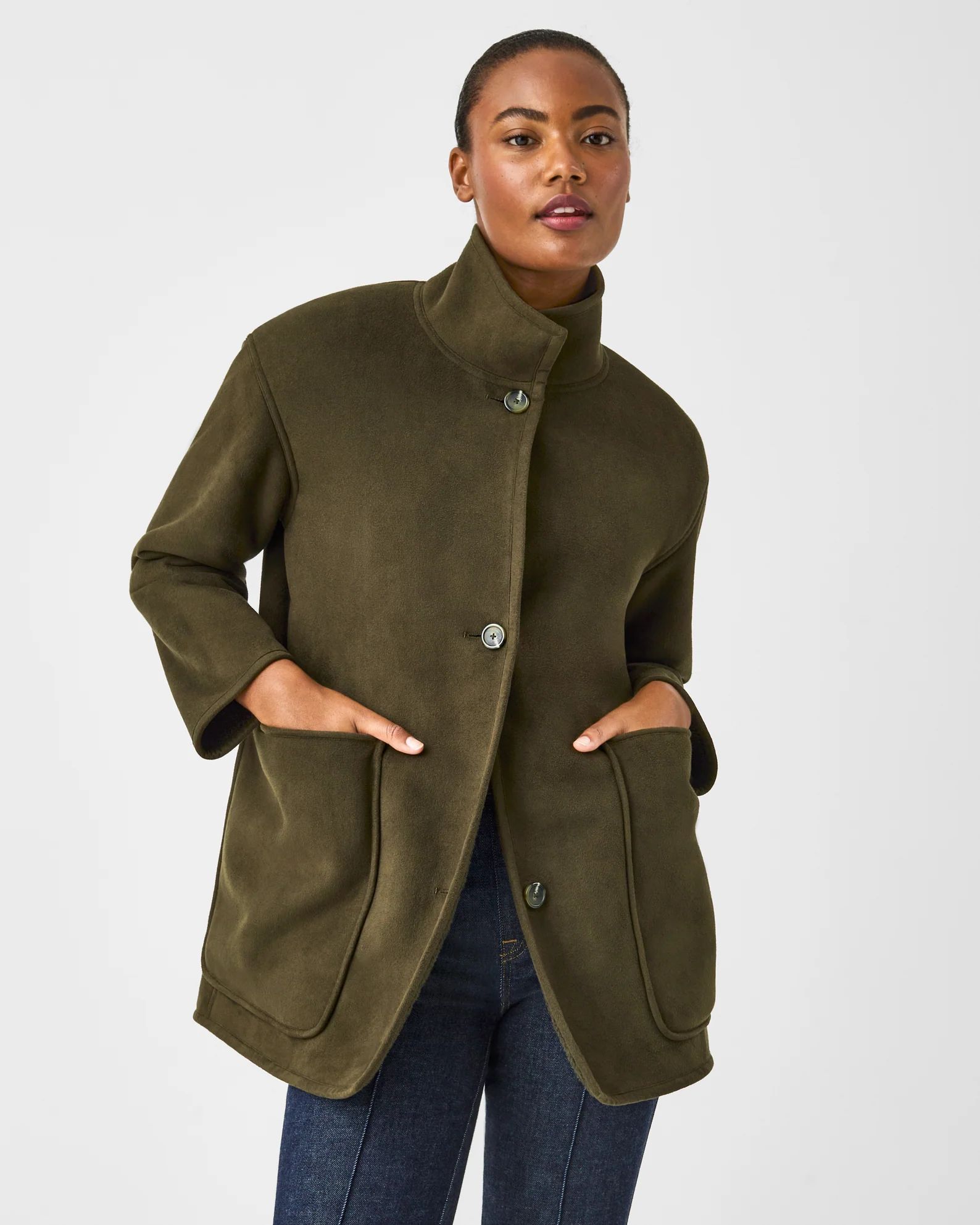 Reversible Suede & Fleece Jacket | Spanx Canada