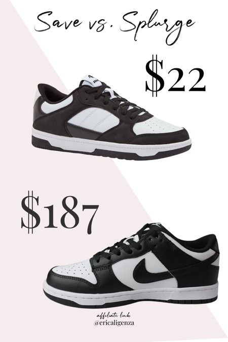 Save vs splurge! $187 Nike basketball sneakers vs Walmart black + white sneakers for $22! 👟

Walmart shoes // Nike shoes // sneakers under $25 // low top sneakers // basketball sneakers // black and white sneaker // Nike inspired shoes 

#LTKunder50 #LTKshoecrush #LTKFind