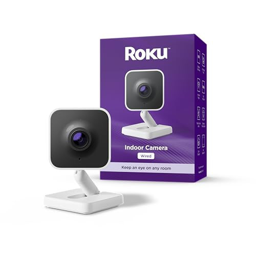 Roku Indoor Camera - Home Security - 1-Pack - Wired Security Camera & Pet Monitor with 1080p HD Color Night Vision, Works with Alexa & Google, Motion & Sound Detection, WDR & WiFi 6 | Amazon (US)