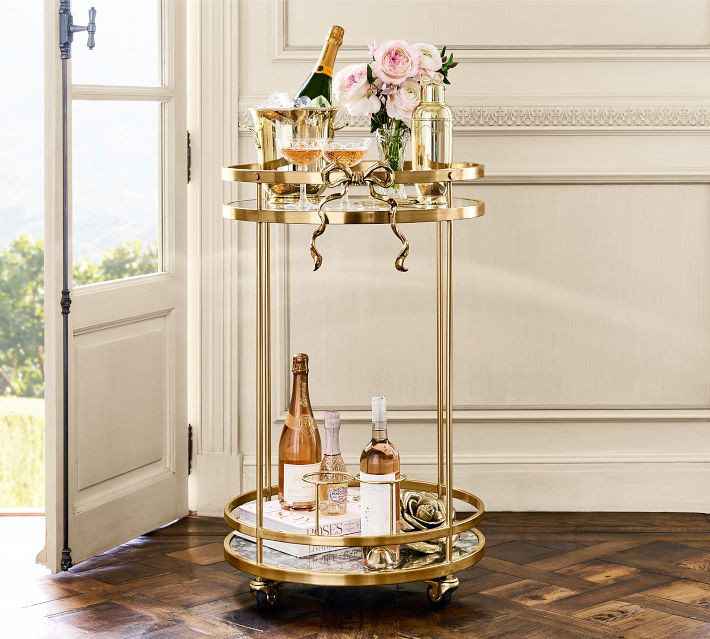 LoveShackFancy Bow Bar Cart (19.5") | Pottery Barn (US)