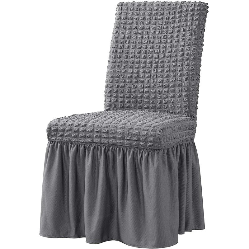 Ruffle Skirt Country Style Box Cushion Dining Chair Slipcover (Set of 2) | Wayfair Professional