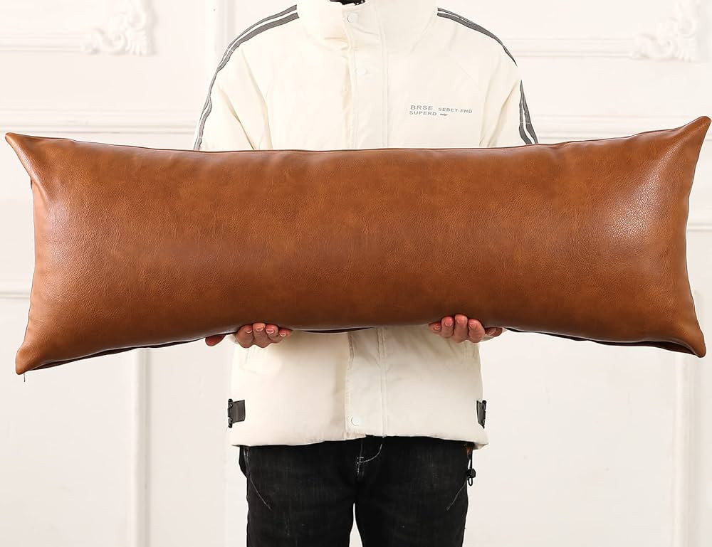 PANOD Decorative Lumbar Throw Pillow Covers 12 x 40,Premium Faux Leather Long Pillow Covers Cushi... | Amazon (US)