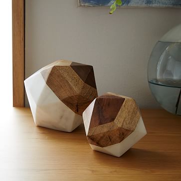 Marble &amp; Wood Geometric Objects | West Elm (US)