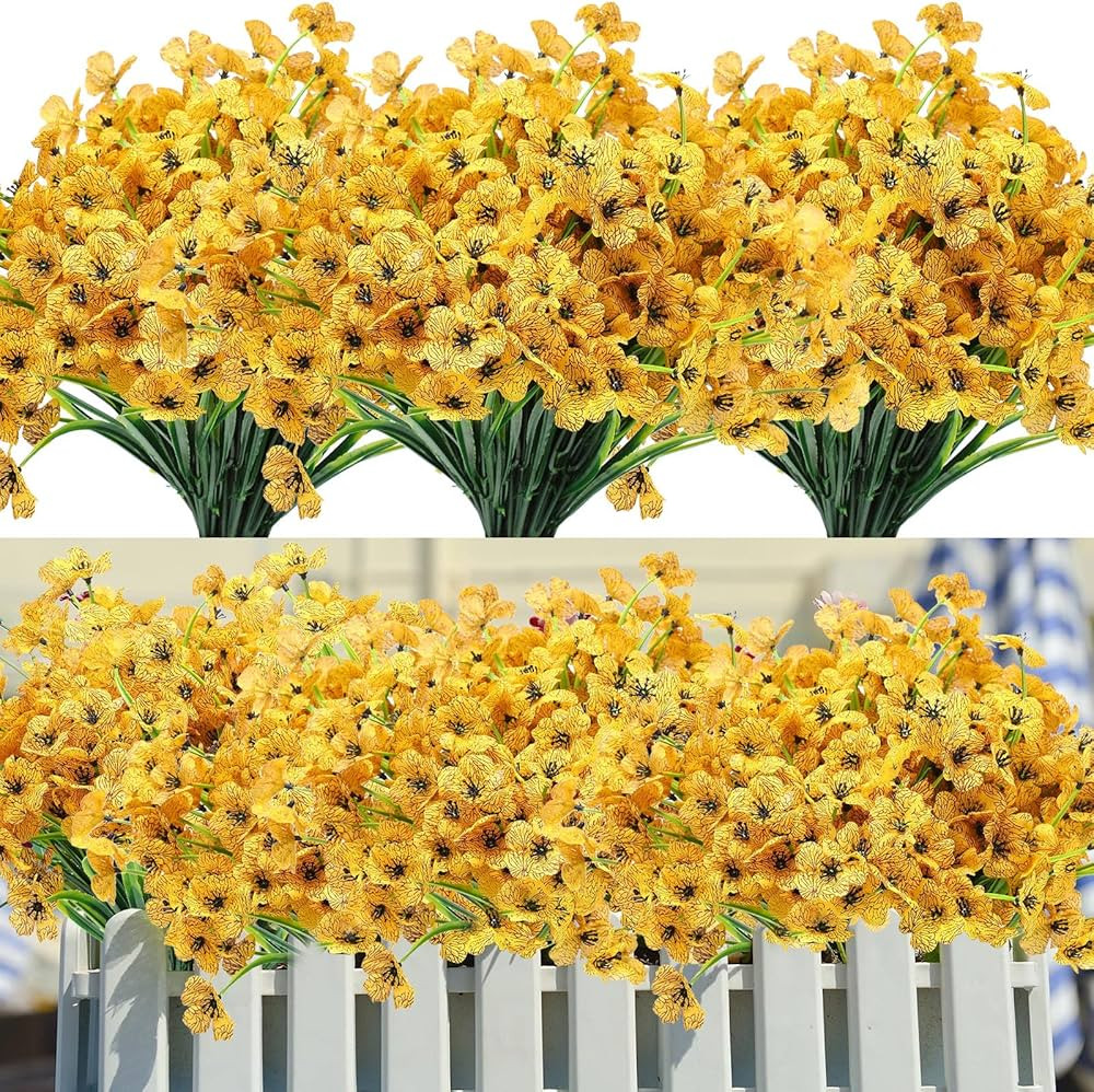Jutom 24 Pcs Artificial Flowers for Outdoor UV Resistant Fake Artificial Plants Flowers No Fade S... | Amazon (US)