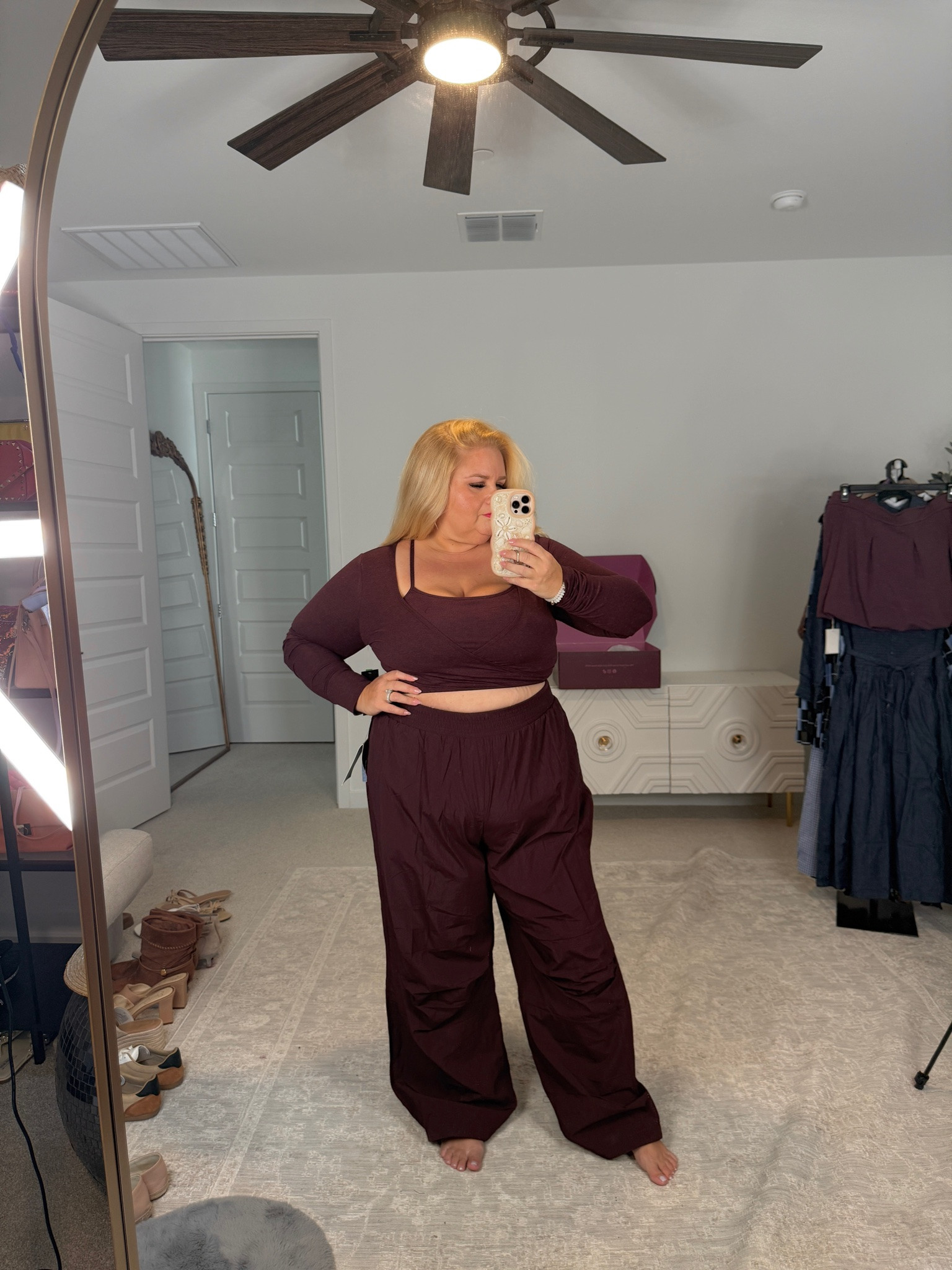 Obsessed with this maroon outfit! ￼

#LTKSaleAlert #LTKPlusSize #LTKOver40