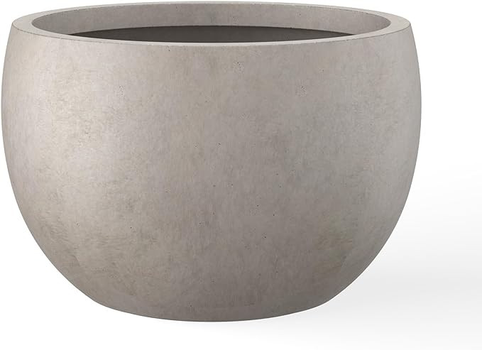Kante 15.7" Dia Round Concrete Planter, Outdoor/Indoor Large Bowl Plant Pots with Drainage Hole a... | Amazon (US)