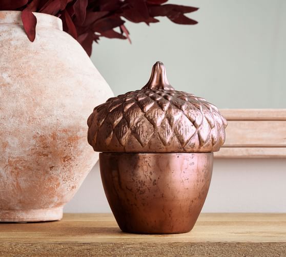 Acorn Lidded Scented Glass Candles - Harvest Spice | Pottery Barn (US)