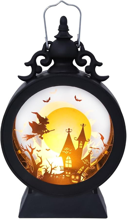 Halloween LED Candle Lights Outdoor Mini Lantern Decor - Skull Skeleton Electronic Component Blac... | Amazon (US)