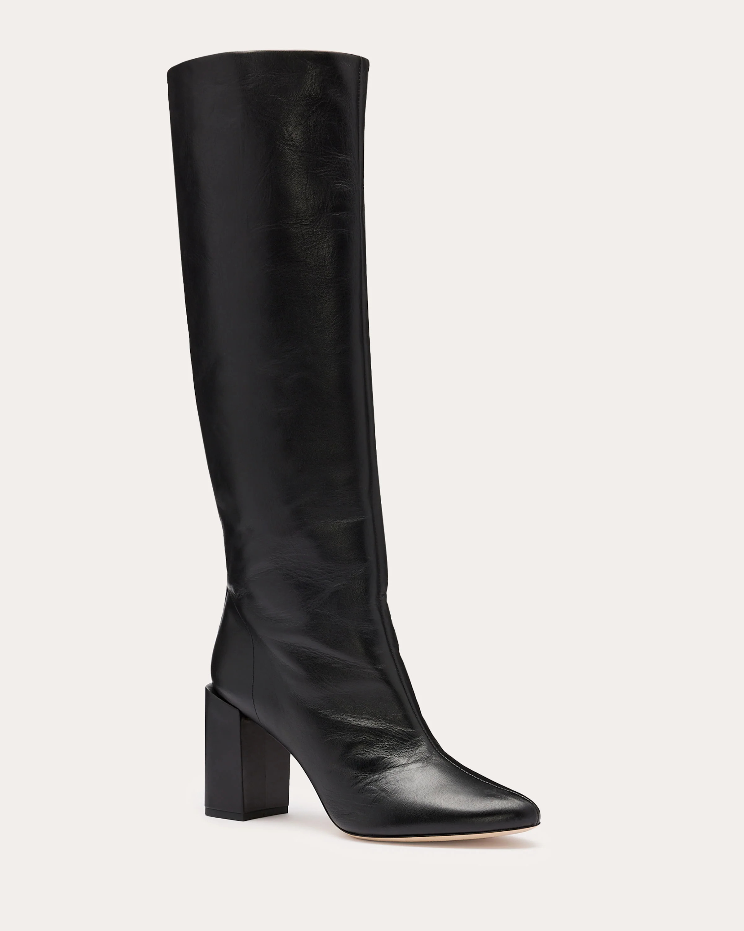 Bo Leather Heeled Boots in Black | Ramy Brook