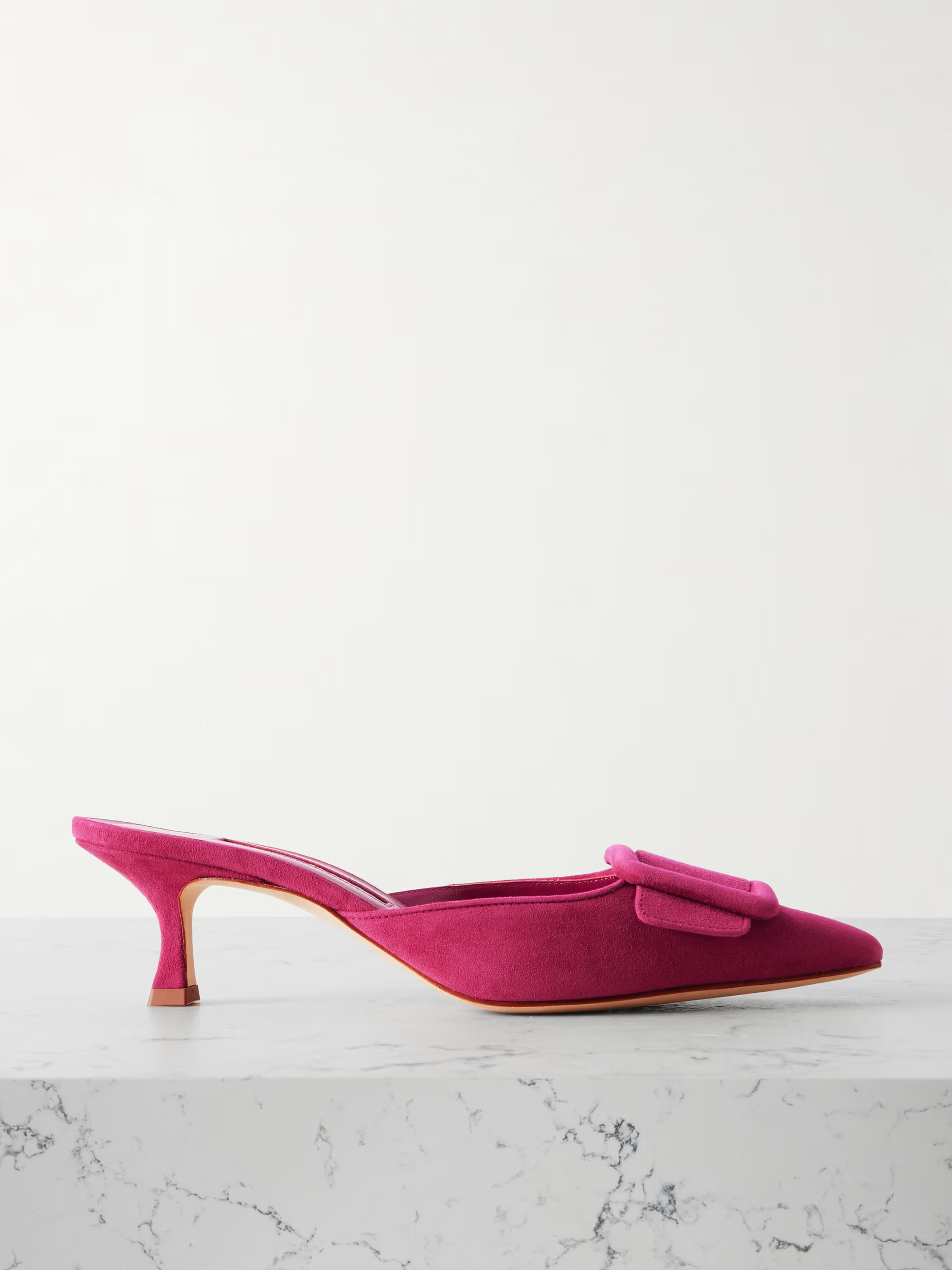 Maysale 50 buckled suede mules | NET-A-PORTER (UK & EU)