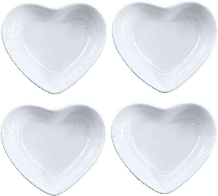 SOCOSY Heart-shaped Multipurpose Ceramic Sauce Dish Seasoning Dishes Sushi Dipping Bowl Appetizer... | Amazon (US)