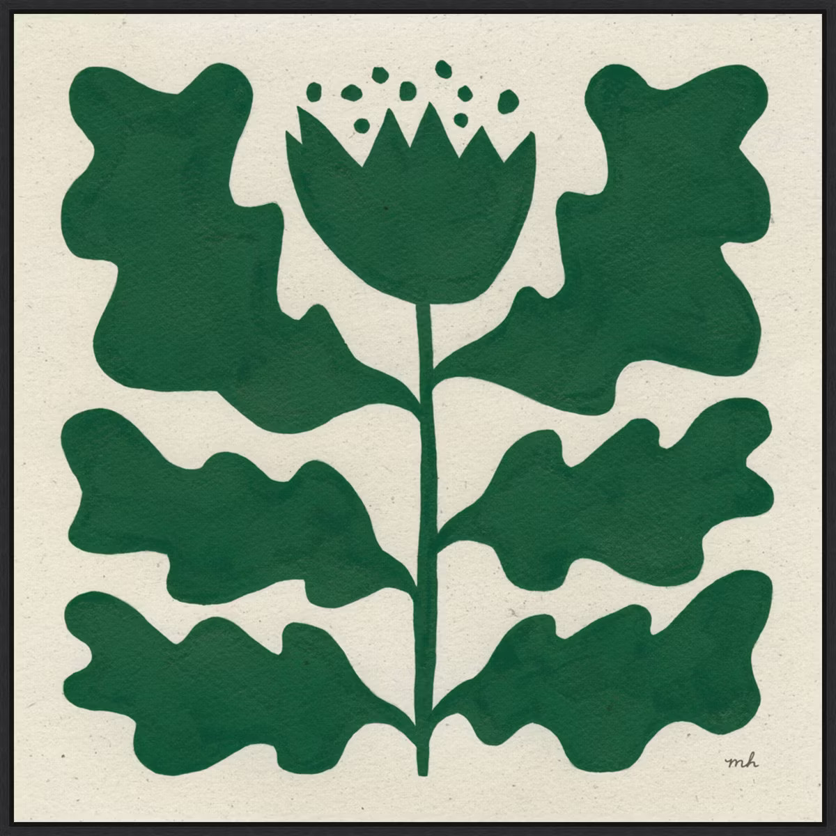 30" x 30" Delighted Floral V Emerald by Moira Hershey Framed Canvas Wall Art Print - Amanti Art | Target