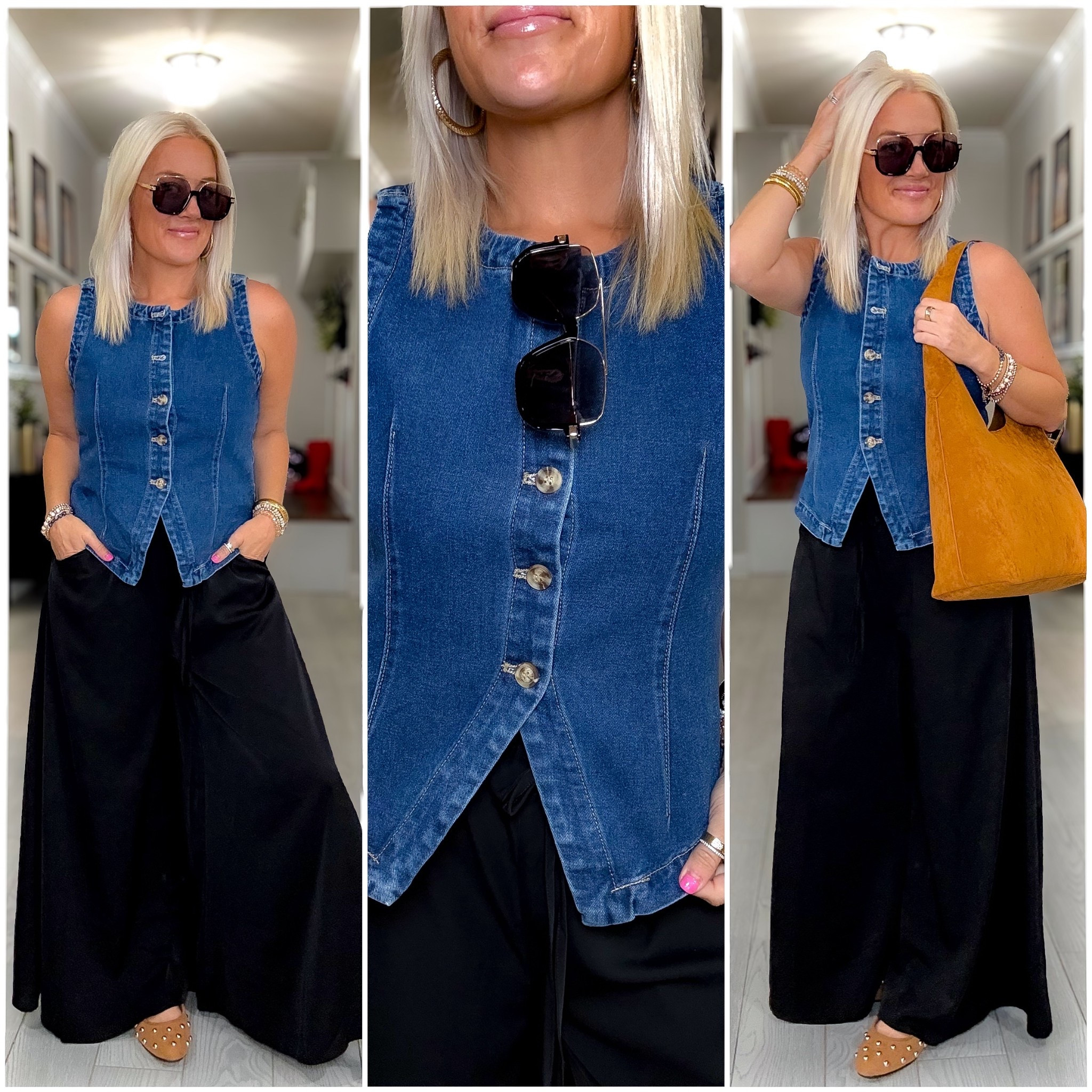 Amazon workwear / teacher / fall outfit ideas all under $50!!!
Denim vest - medium 
Wide leg pants - small 

#LTKWorkwear #LTKFindsUnder50 #LTKStyleTip