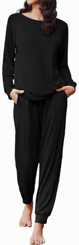 Ekouaer Soft Pajama Set Women Pullover Long Sleeve lounge Sets Jogger Pants Loungewear Sleepwear ... | Amazon (US)