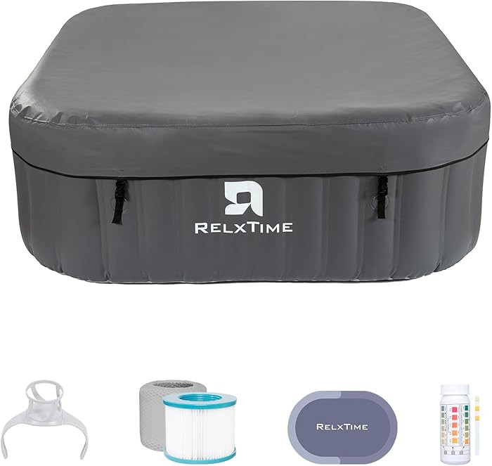 Upgraded Inflatable Hot Tub 4-6 Person, Portable Blow Up Hottub, 130 Air Jets Outdoor Spa with Bu... | Amazon (US)