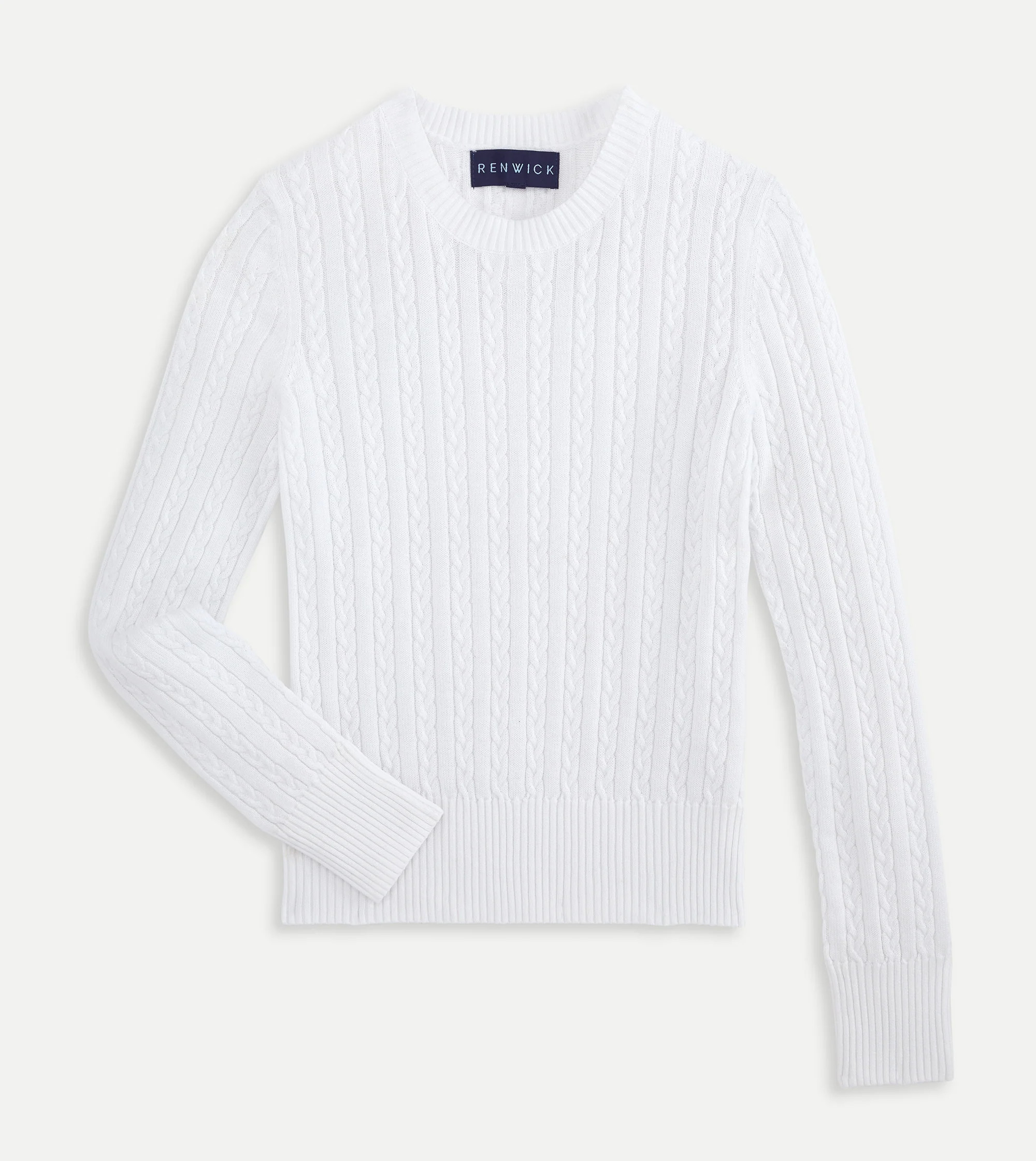 Renwick Cotton Cable Crewneck Sweater | Renwick Golf