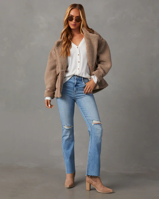 Auggie High Rise Distressed Flare Jeans | VICI