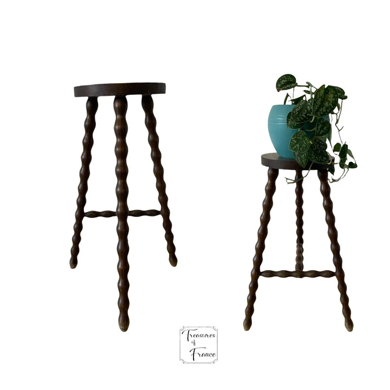 Vintage French Wooden Brown 24 Inches Bobbing Legs Stool Chair | Etsy | Etsy (US)