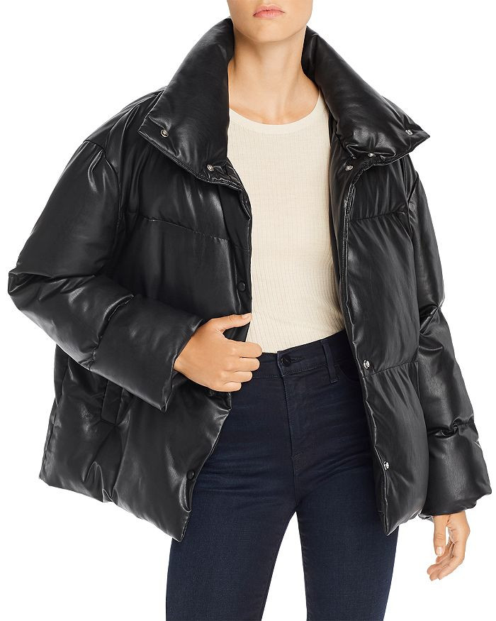 Oversize Faux Leather Puffer Jacket | Bloomingdale's (US)