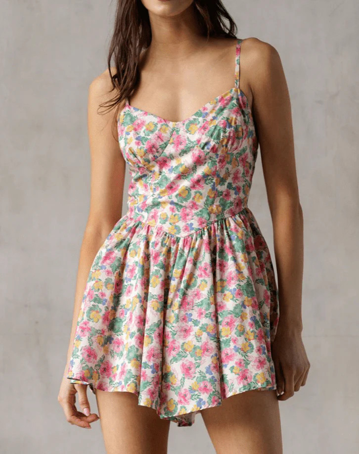 Luciana Multicolored Floral Romper | MTT Collective