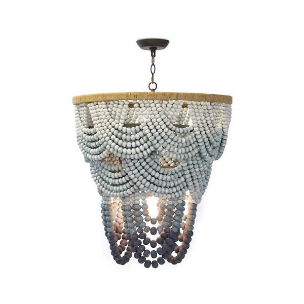 Coastal Living Ombre Wood Bead Chandelier | Lumens