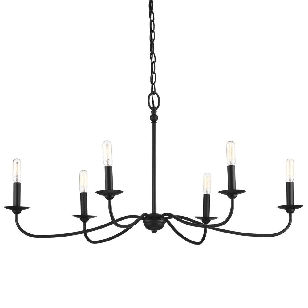 Progress Lighting Pacolet 6-Light Textured Black Chandelier-P400234-031 - The Home Depot | The Home Depot