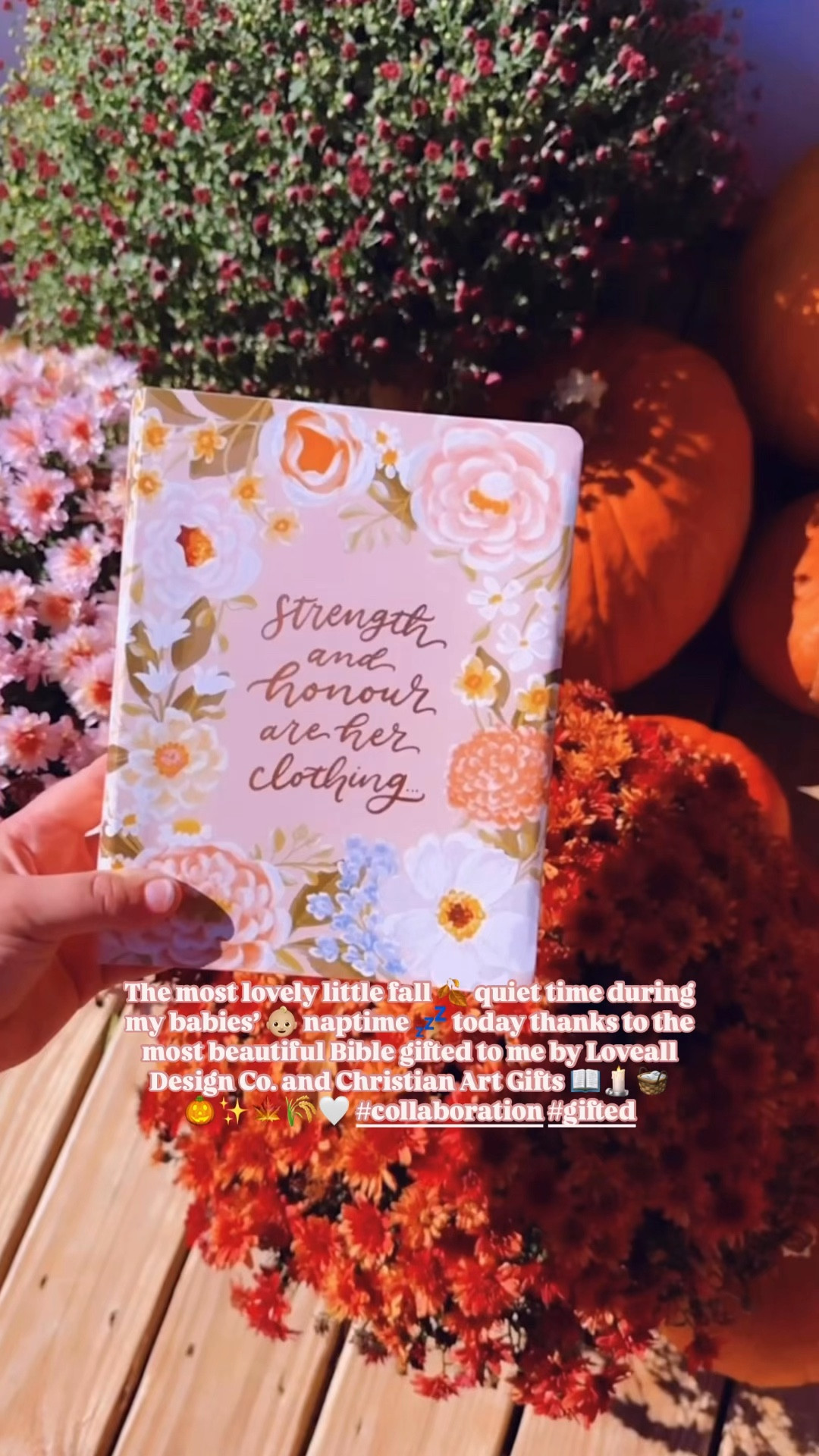 The most lovely little fall 🍂 quiet time during my babies’ 👶🏼 naptime 💤 today thanks to the most beautiful Bible gifted to me by @lovealldesignco and @cagifts 📖🕯️🧺🎃✨🍁🌾🤍 #collaboration #gifted #lovealldesigncobibles #christianartgifts #giftedcollab 

This newly released KJV Note-taking Bible is absolutely perfect - with stunning floral artwork 🎨 by Allison on both front and back covers 💐, the most breathtaking gold page 📃 siding 💫, and wide margins for taking notes!! 📝 And as you can see Sweet Baby Levi Rhett’s 🤱 little grin in his sleep 😴 hehe 🤭... we are all super excited about it!! 🥰

I could not be more in love with this treasure sent to me by Loveall Design Co & Christian Art Gifts!! 🎁🫶🏽🤍 I will treasure this forever - thank you so much! 🥹🙏🏽

And if you would like to order one of these stunning bibles 📖 for you or someone you love as well, comment “LINK” below 👇🏽 and I’d love to send a direct link 🔗 your way!! 📥 

Happy “Friday Eve” and happy fall, y’all! 🤗🧡✨🍁 #babysfirstfall #babysfirstfallseason #firstfallasafamilyoffour #christianmotherhood #kjvbible #joyfulmotherhood #sahm #boymom #homemaker #stayathomemom #raisinglittles #highestcalling 

| Motherhood | Country Living | Homemaker | Stay at Home Mom | | Chasing Dreams | Joyful Motherhood | Faith | Christian Motherhood | Boy Mama x 2 

…

#emilysayswes #judsoncarpentermabry #levirhettmabry #emilymabrycreativeblog 
#mommyblogger #stayathomemommy #joyfulmotherhood #twounderthree #boymamax2 #mamaoftwo #newbornandtoddlerdays #biblestudywithanewborn #LTKfamily #LTKBaby @shop.ltk 

#LTKFamily #LTKBaby #LTKHome