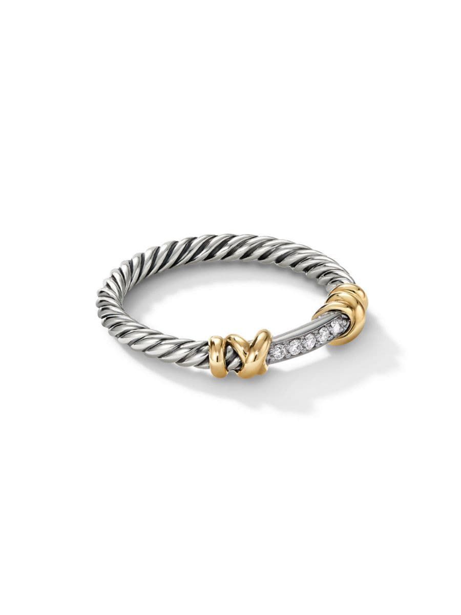 Petite Helena Wrap Band Ring with 18K Yellow Gold and Pavé Diamonds | Saks Fifth Avenue