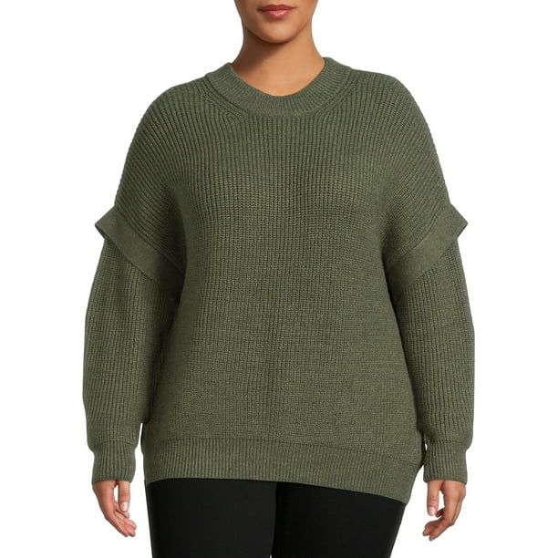 Terra & Sky Women's Plus Size Layered Sweater - Walmart.com | Walmart (US)