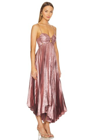Willcocks Midi Dress in Metallic Pink | Revolve Clothing (Global)