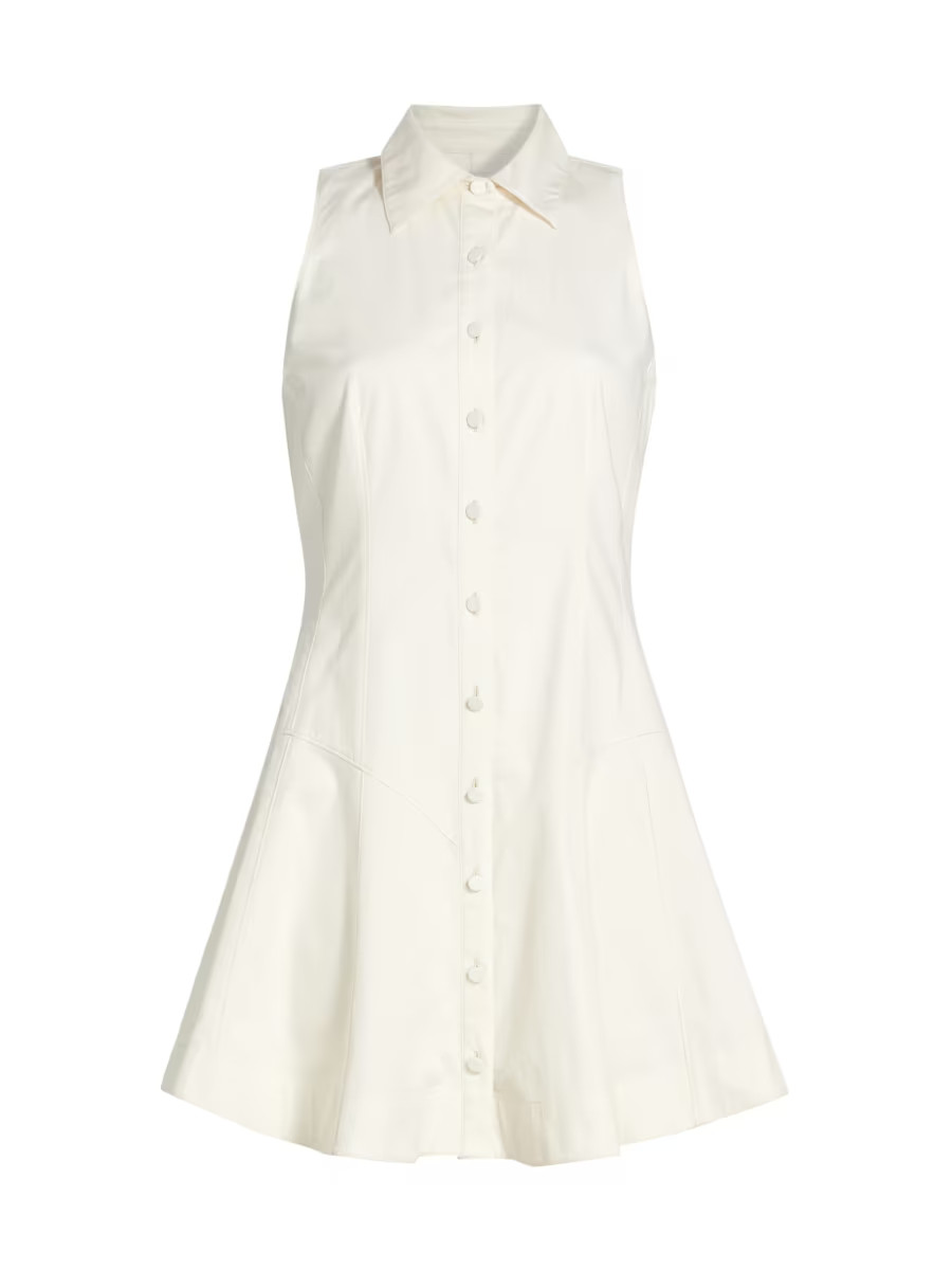 Poppy Stretch-Cotton Seamed Mini-Shirtdress | Saks Fifth Avenue