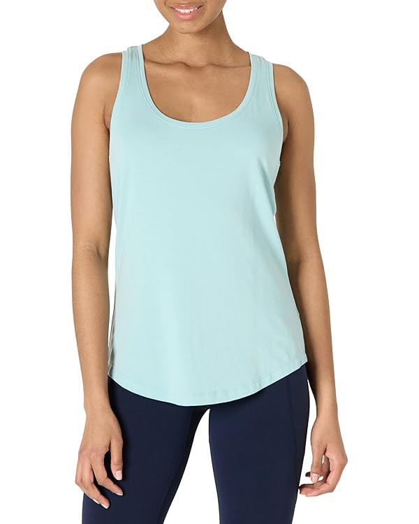 Amazon Essentials Women's Active Soft Cotton Scoop Neck Racerback Regular Fit Lightweight Yoga Ta... | Amazon (US)
