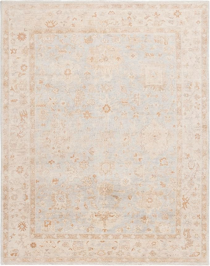 Safavieh Oushak Collection Area Rug - 8' x 10', Light Blue & Beige, Hand-Knotted Traditional Orie... | Amazon (US)