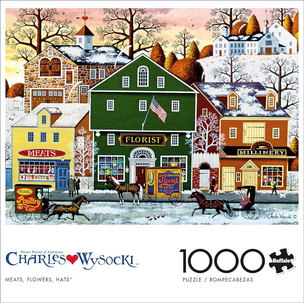Buffalo Games - Charles Wysocki - Meats, Flowers, Hats - 1000 Piece Jigsaw Puzzle | Amazon (US)