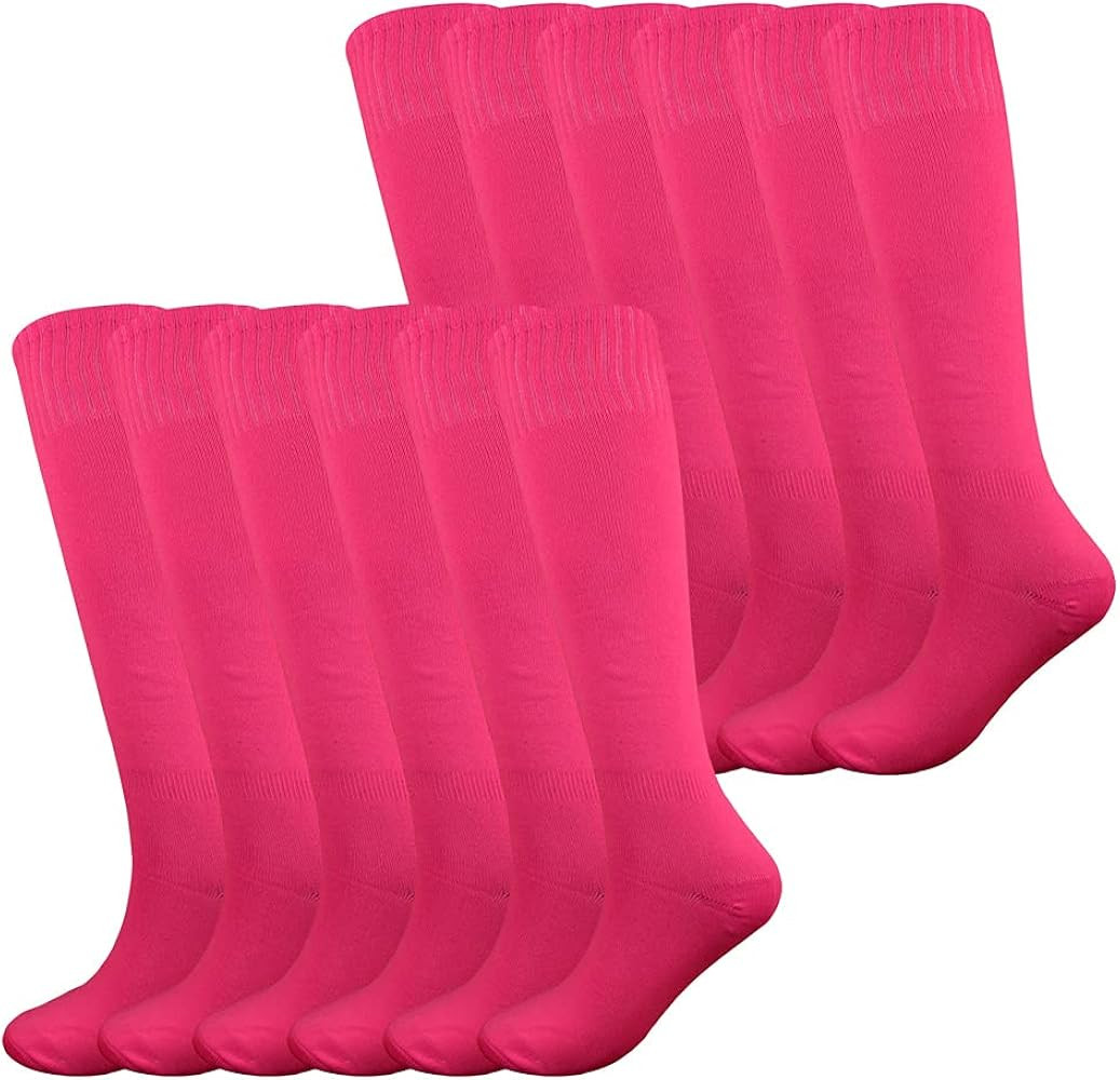 Fitliva Knee High Long Sports Socks Unisex Multicolor 3/6/12 Pairs | Amazon (US)