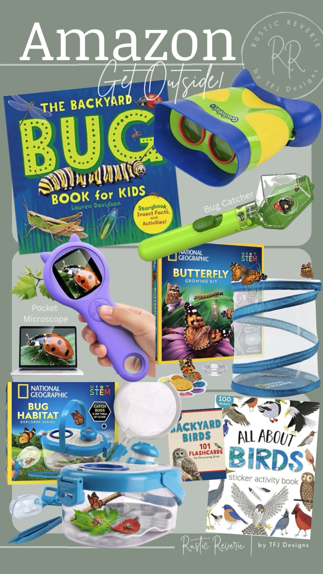 While the weather is pretty get those kiddos outside for some screen free and hands on activities! I’ve rounded up some activities for little kids that will hopefully be boredom busters. 🐝 amazon creator favorites prime shipping nature insects bugs microscope binoculars butterfly birds pollinators sticker book coloring flash cards 

#LTKSaleAlert #LTKKids #LTKmomlife
