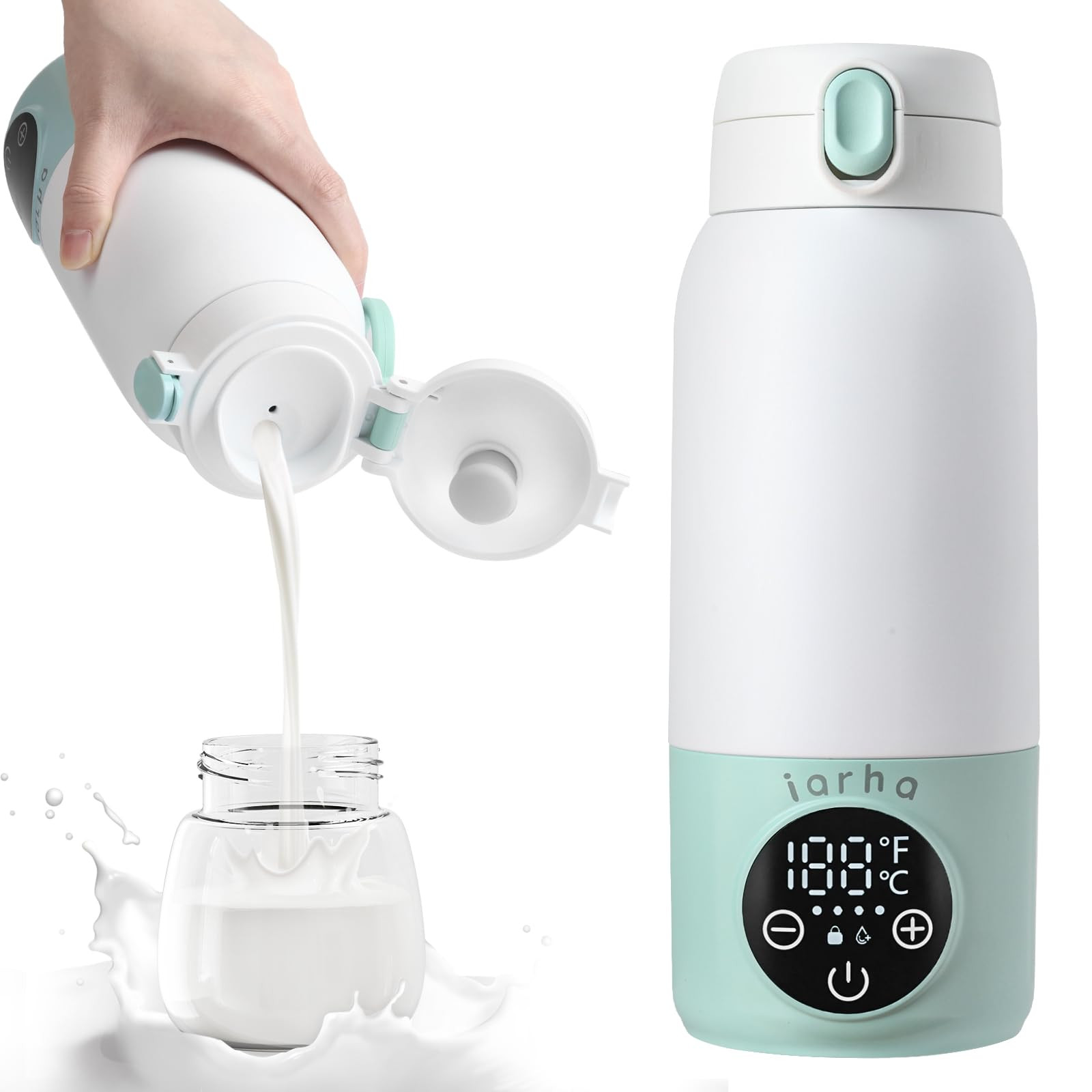 Portable Baby Bottle Warmer, 17oz Large Capacity Bottle Warmer, Fast Breastmilk Water Warmer On T... | Amazon (US)