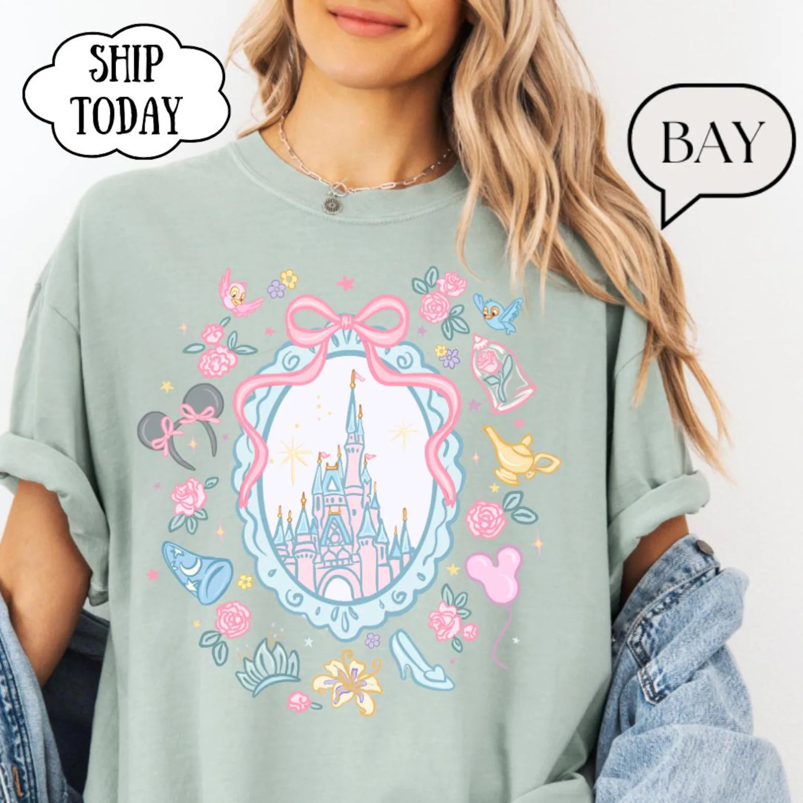 Princess Castle Icons Shirt, Fairy Tale Castle Tee, Magical Theme Park Shirt, Cute Vacation Tee, ... | Etsy (Global)