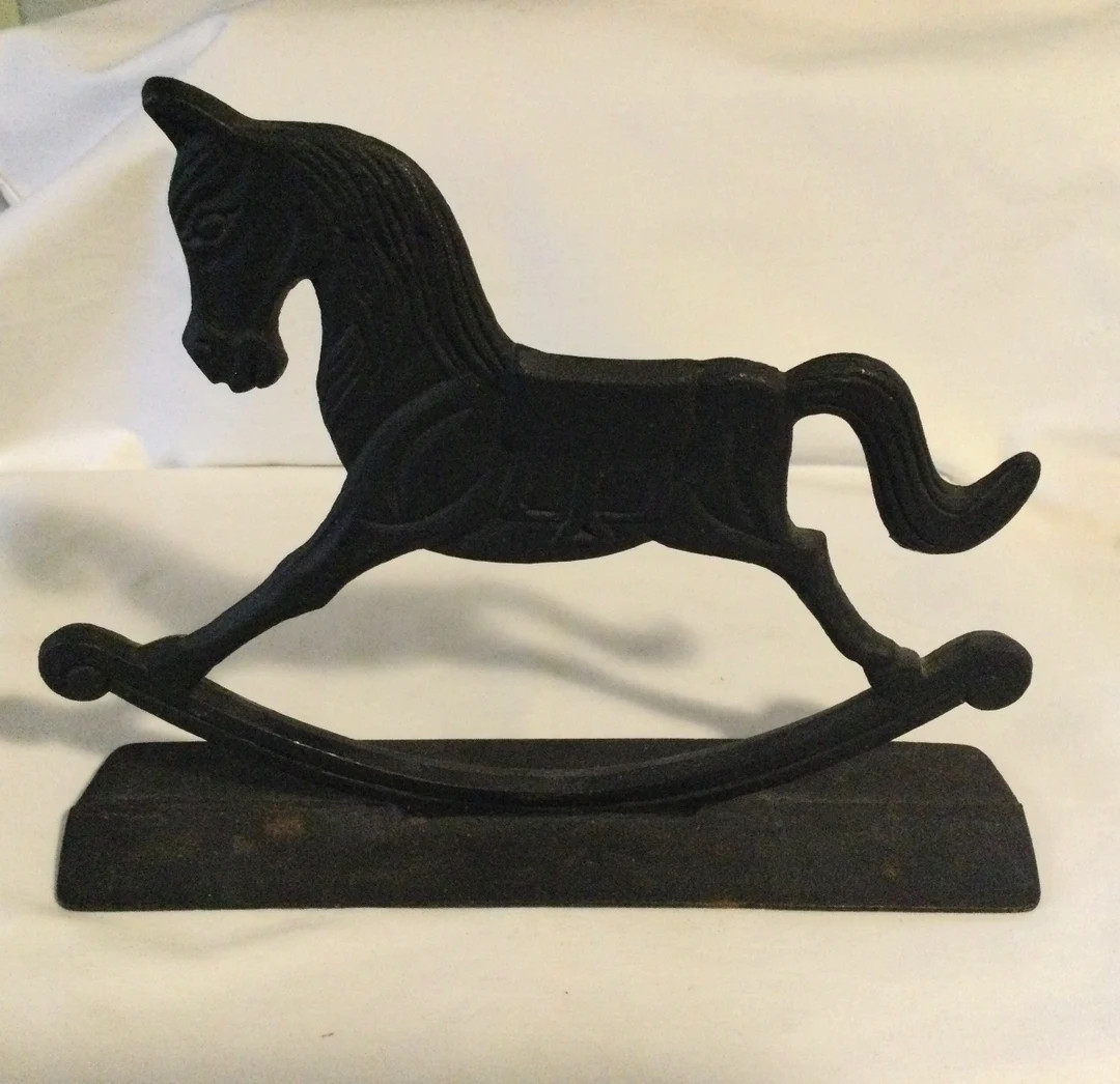 Vintage Cast Iron Rocking Horse Doorstop | Etsy (US)