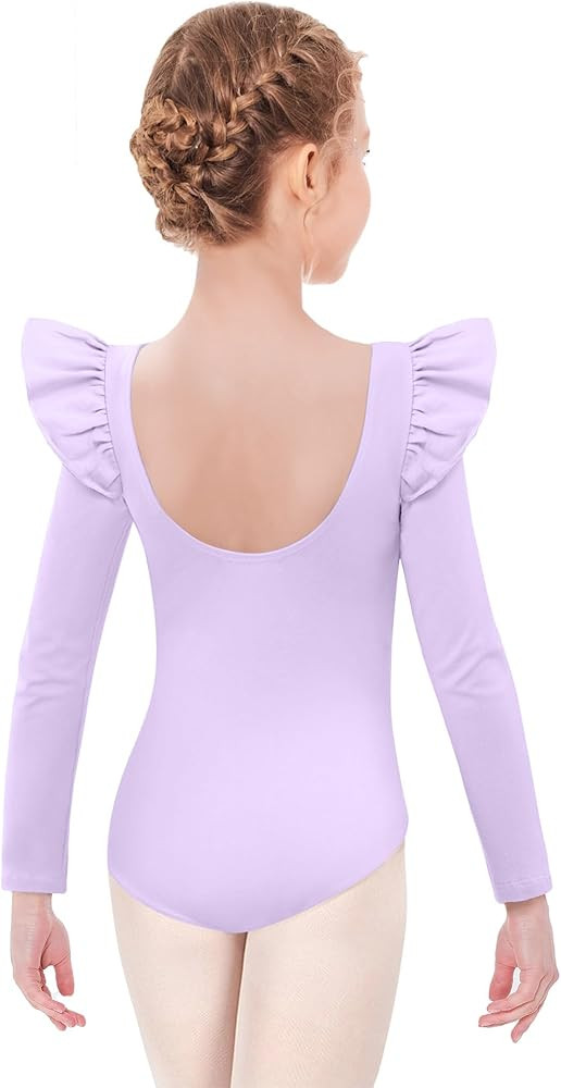 Arshiner Ruffle Long Sleeve Leotard for Girls Ballet Leotards Low Back Gymnastic Dance Outfits fo... | Amazon (US)