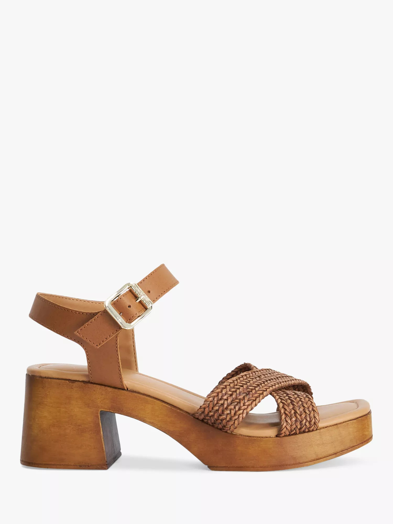 Dune London Janko Block Heel Sandals, Tan | John Lewis (UK)