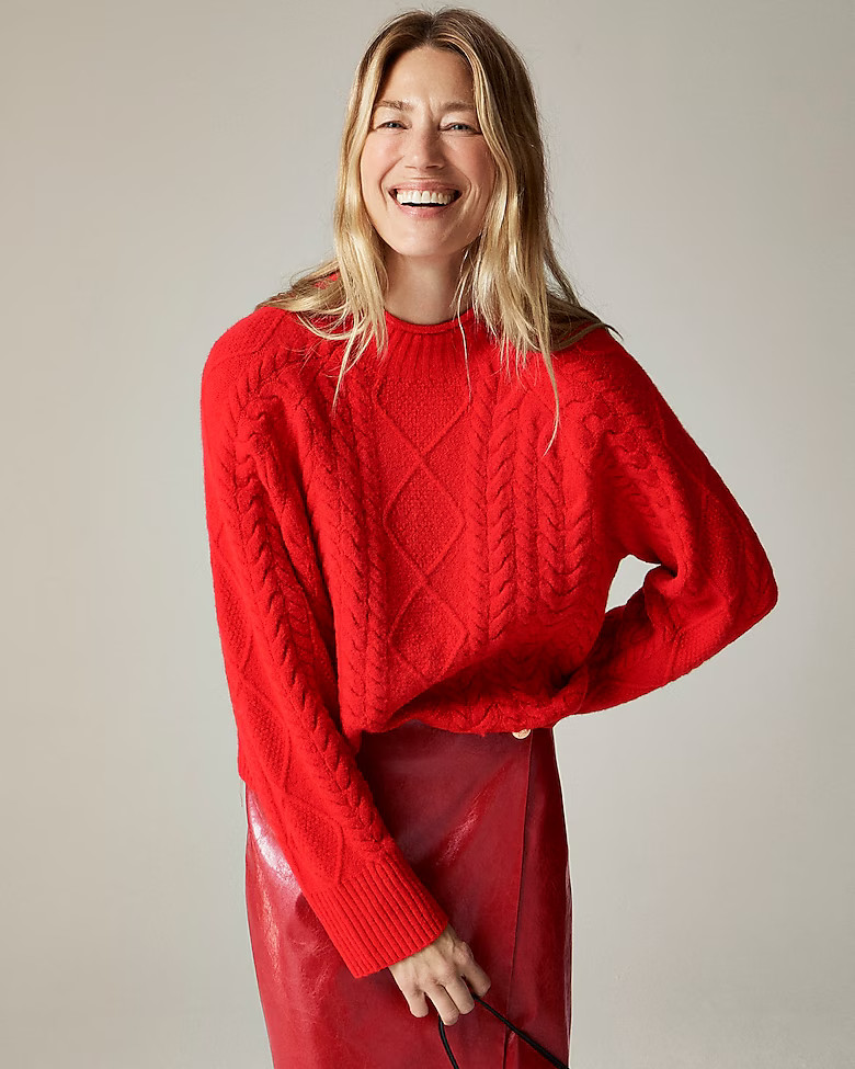 Cable-knit Rollneck™ sweater in Supersoft yarn | J. Crew US