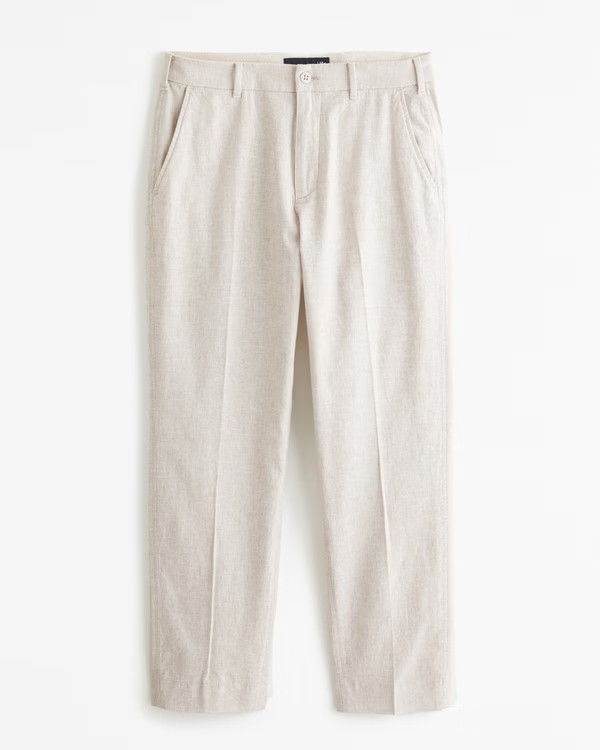 Men's Athletic Loose Linen-Blend Fixed Waist Pant | Men's Clearance | Abercrombie.com | Abercrombie & Fitch (US)