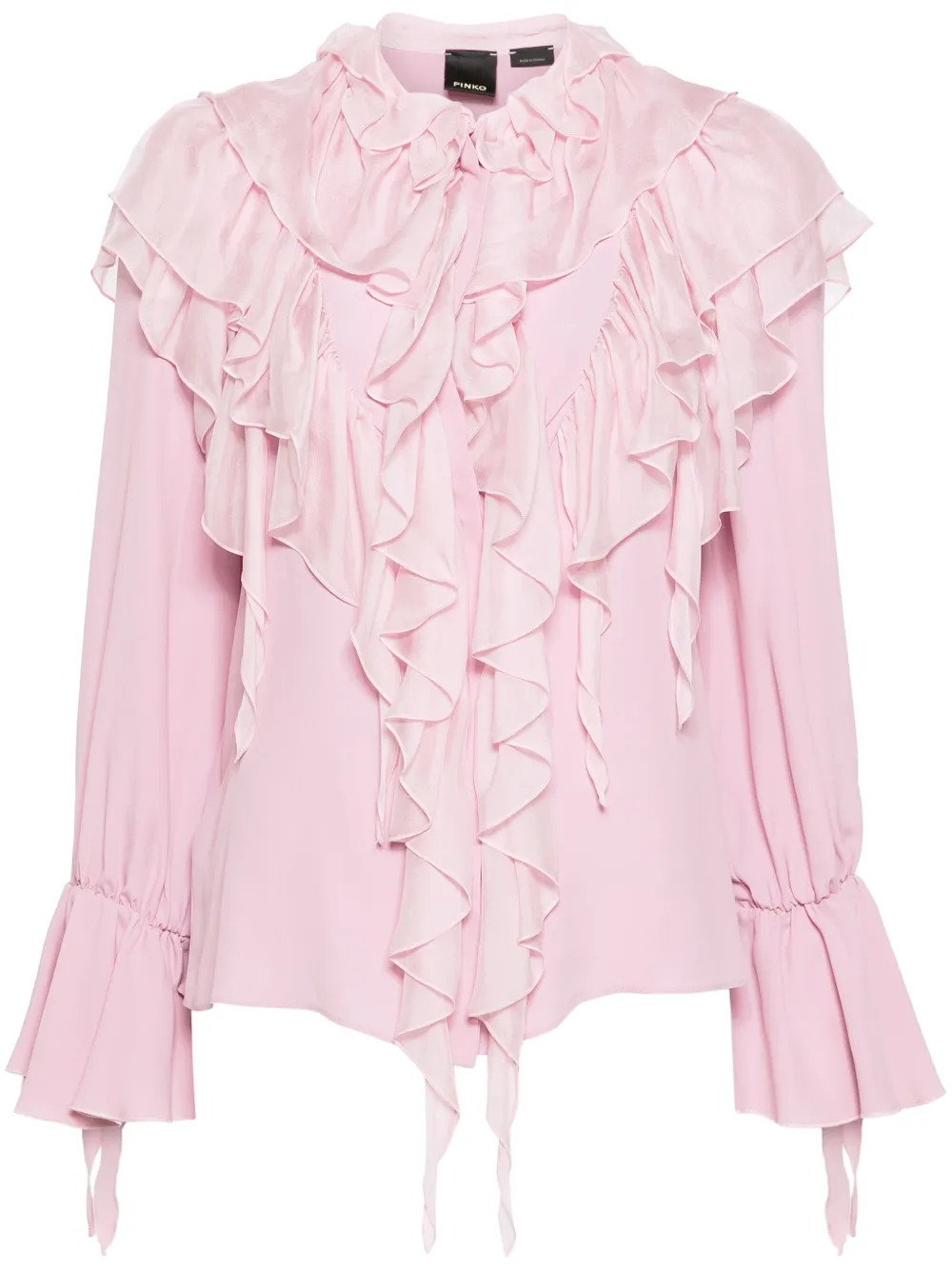 PINKO Draped Crepe Blouse - Farfetch | Farfetch Global