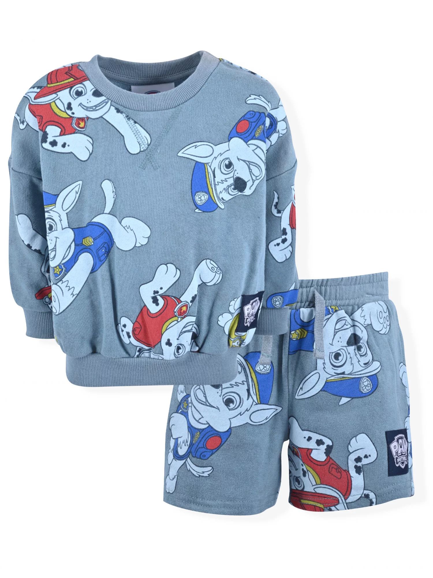 Paw Patrol Baby and Toddler Boy French Terry Sweatshirt and Shorts Outfit Set, 2-Piece, Sizes 12M... | Walmart (US)