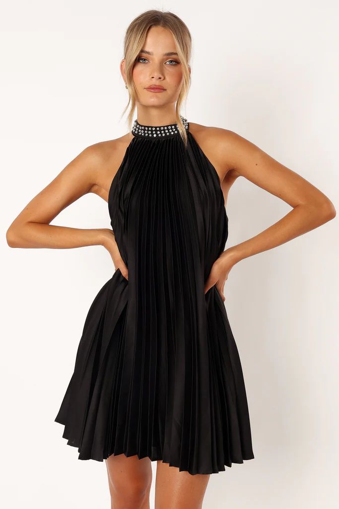 Lizzy Halterneck Mini Dress - Black | Petal & Pup (US)