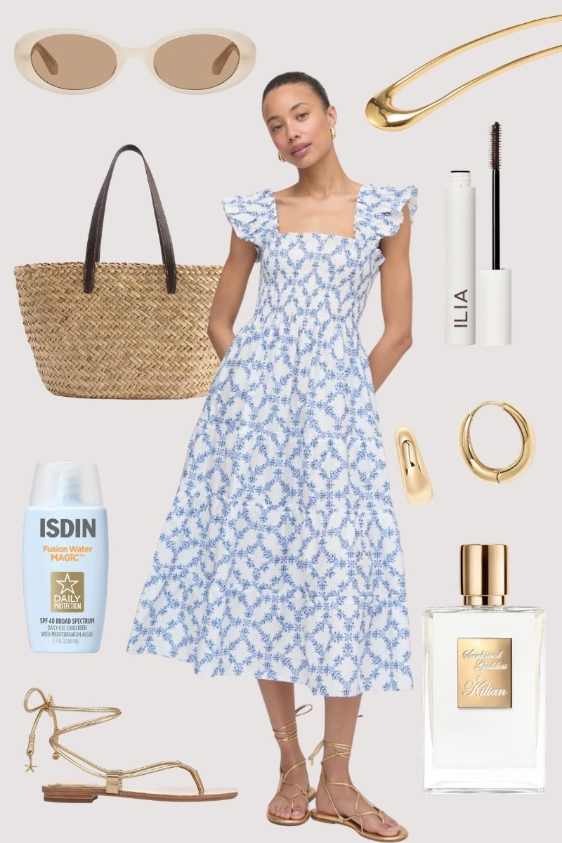 Summer Outfit Idea
Perfect for brunch, a trip to the farmers market, or a Fourth of July bbq! Stay cool with this breezy dress and simple accessories. Gold sandals, French hair pin, summer fragrance, straw bags, sunglasses, and jewelry.

#LTKSaleAlert #LTKMidsize #LTKSeasonal