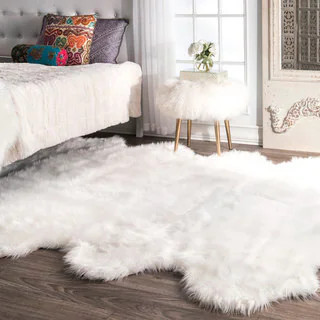 nuLOOM Faux Flokati Sheepskin Cloud White Octo Shag Rug - 6' x 7' | Bed Bath & Beyond
