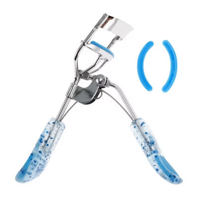 Unique Bargains Women Heart Pattern Handle Eyelash Curler for Travel 1 Pc Blue | Target